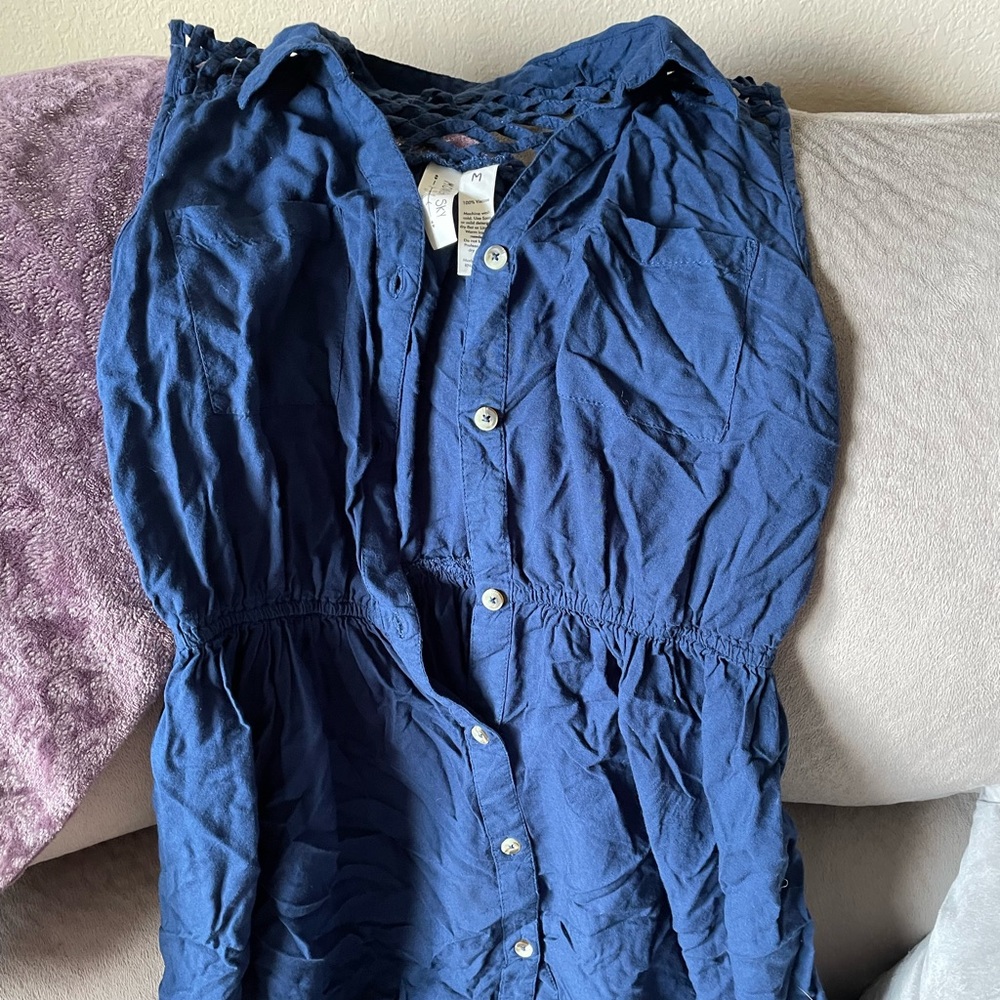 Blue Linen Spring/Summer Dress
